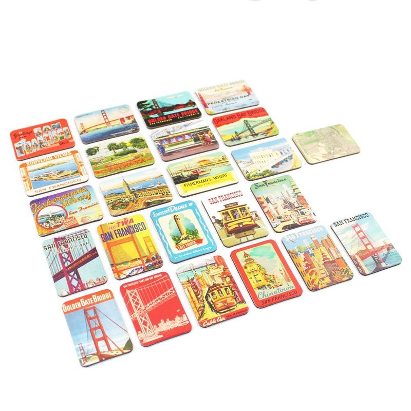 Cohpoh San Francisco Souvenirs Refrigerator Magnets Set of 24 Magnetic Fridge Magnet Home Decoration Accessories Arts Crafts - Image 2